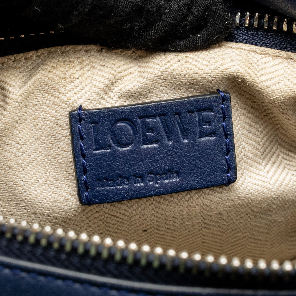 LOEWE SMALL PUZZLE BAG CALFSKIN NAVY SHW