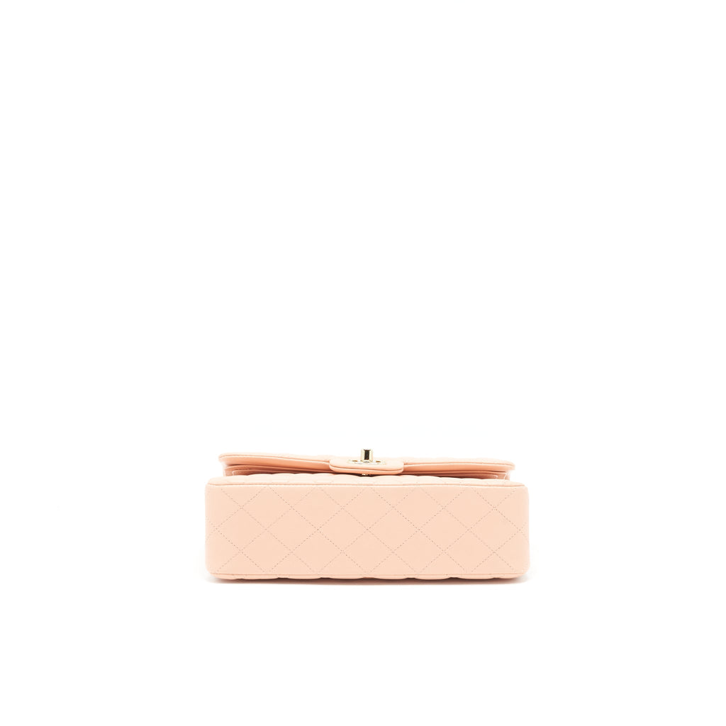 CHANEL SMALL CLASSIC DOUBLE FLAP BAG LAMBSKIN PINK LGHW