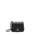 CHANEL MINI SQUARE FLAP BAG LAMBSKIN BLACK LGHW (MICROCHIP)