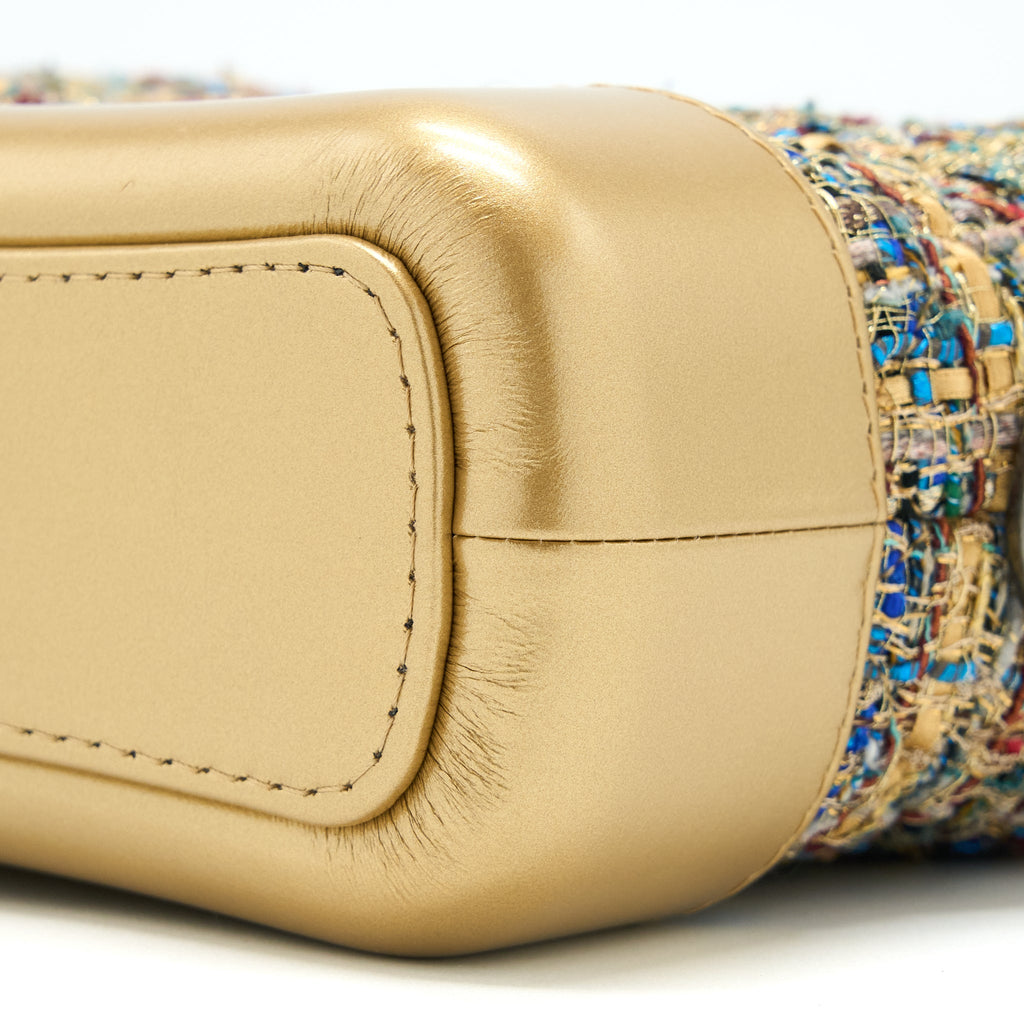 CHANEL SMALL GABRIELLE HOBO BAG TWEED GOLD/MULTICOLOUR