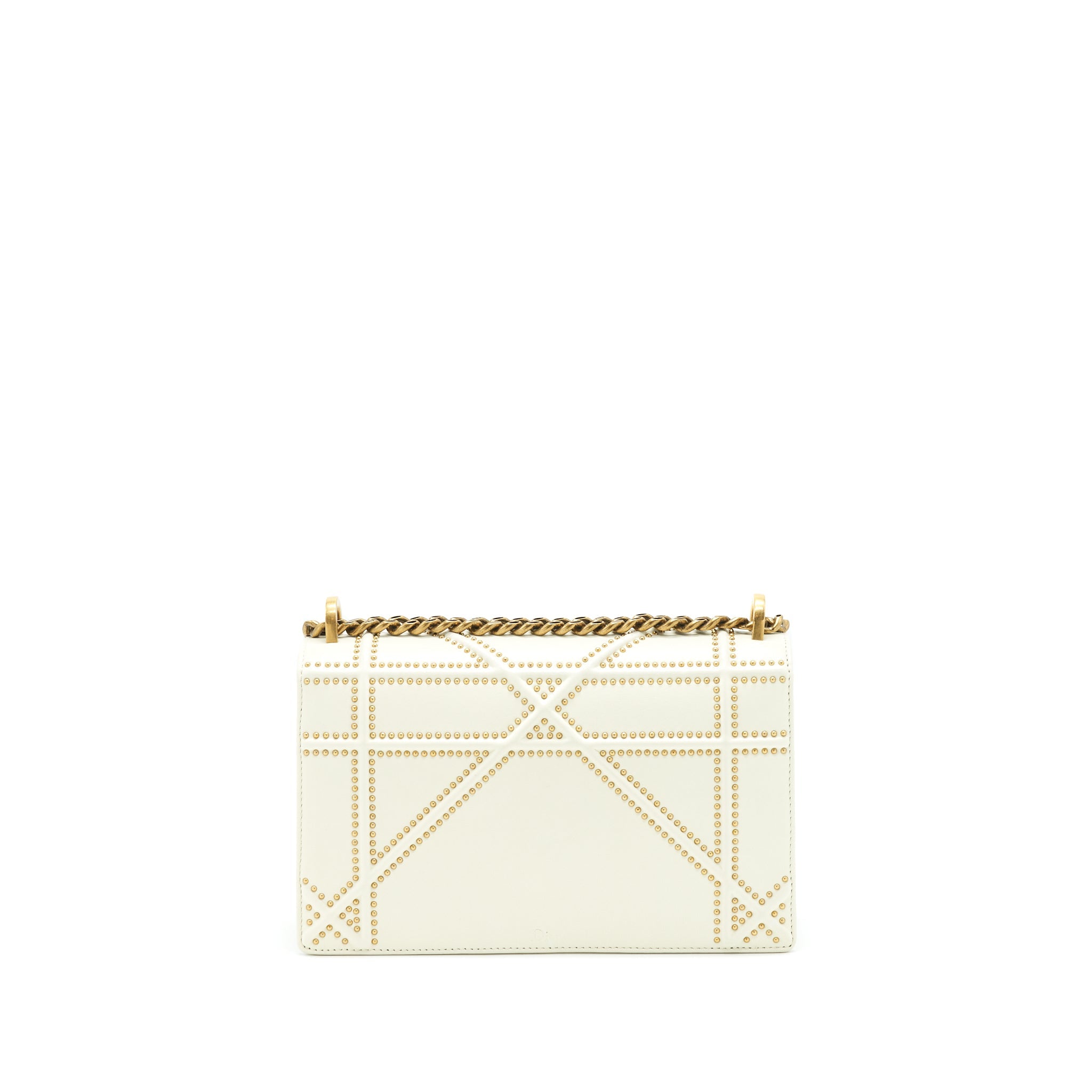 DIOR MEDIUM STUDDED DIORAMA WHITE GHW