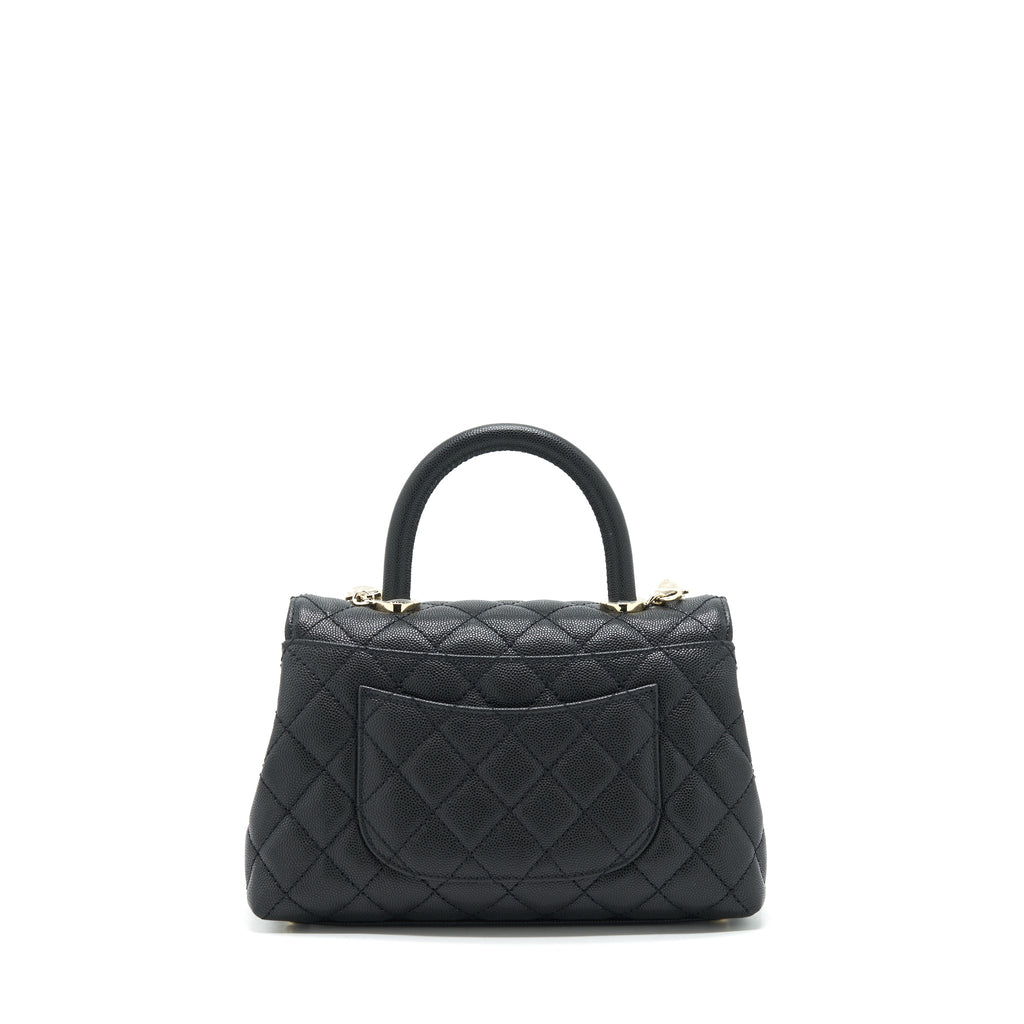 CHANEL 22P SMALL COCO HANDLE CAVIAR BLACK LGHW (MICROCHIP)