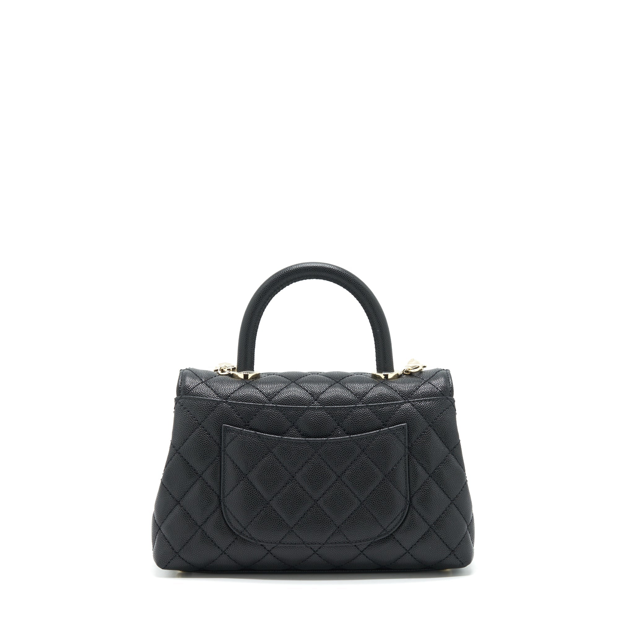 CHANEL 22P SMALL COCO HANDLE CAVIAR BLACK LGHW (MICROCHIP)