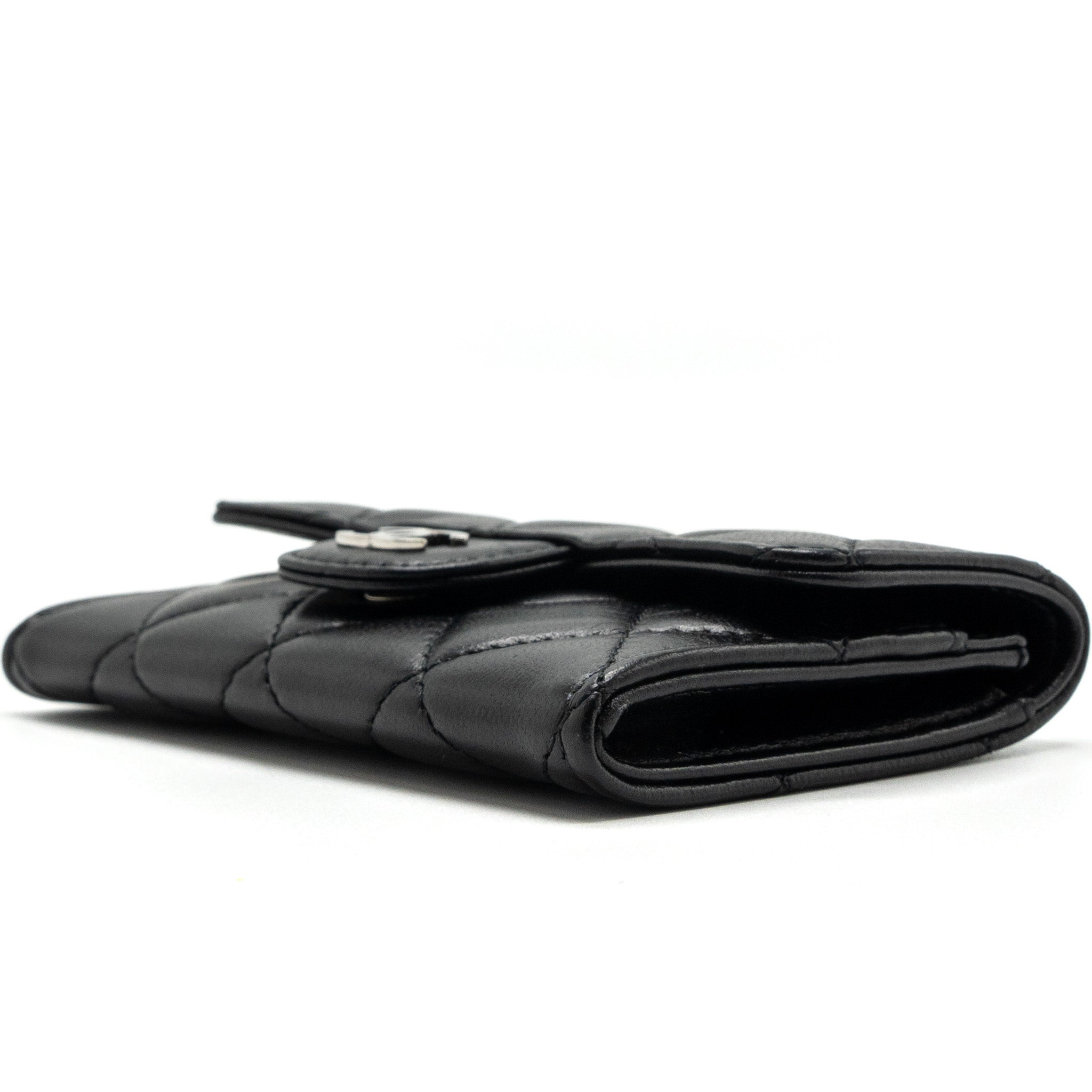 CHANEL CLASSIC FLAP CARD HOLDER LAMBSKIN BLACK SHW