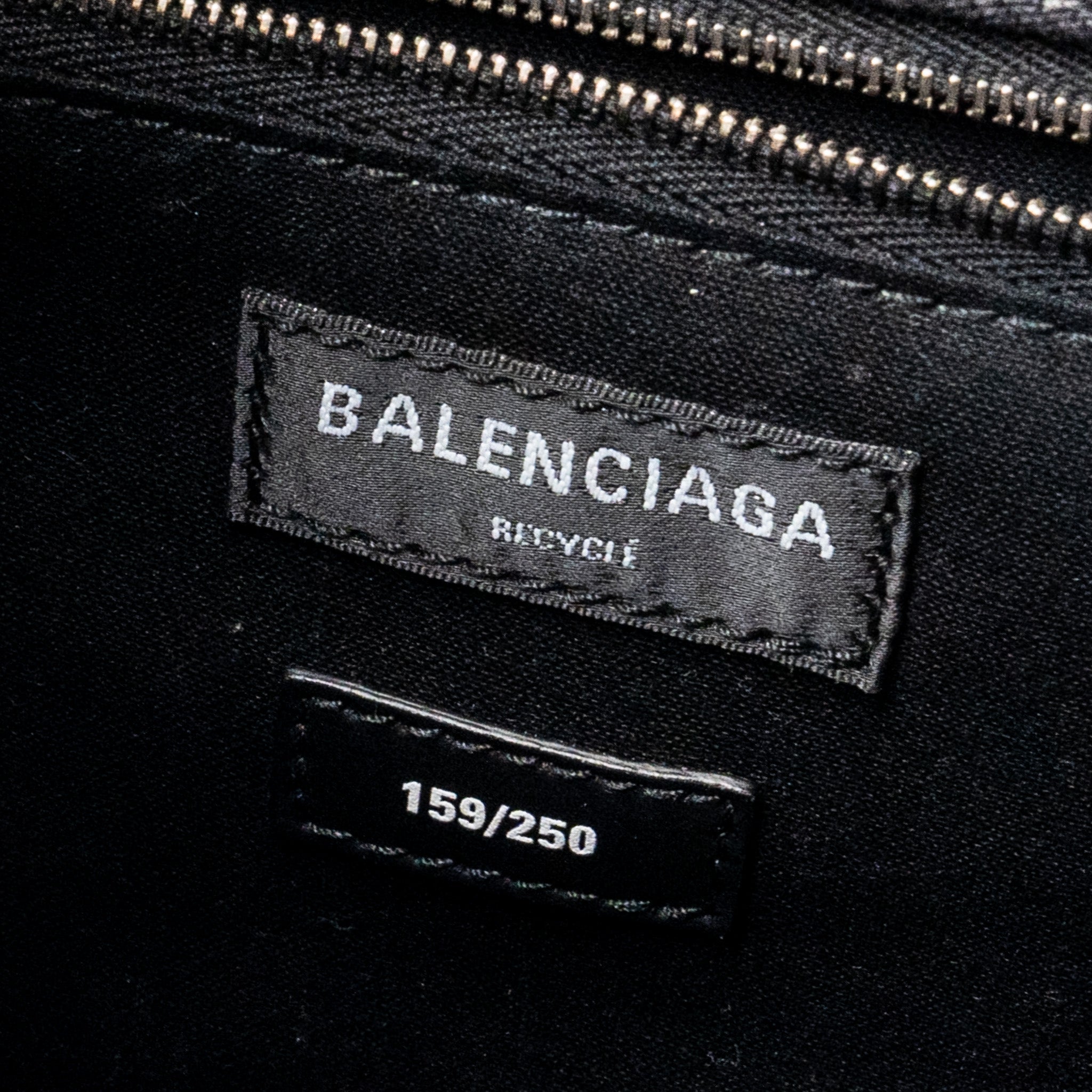 BALENCIAGA MEDIUM HOURGLASS BAG LIMITED EDITION DENIM BLACK/MULTICOLOUR SHW