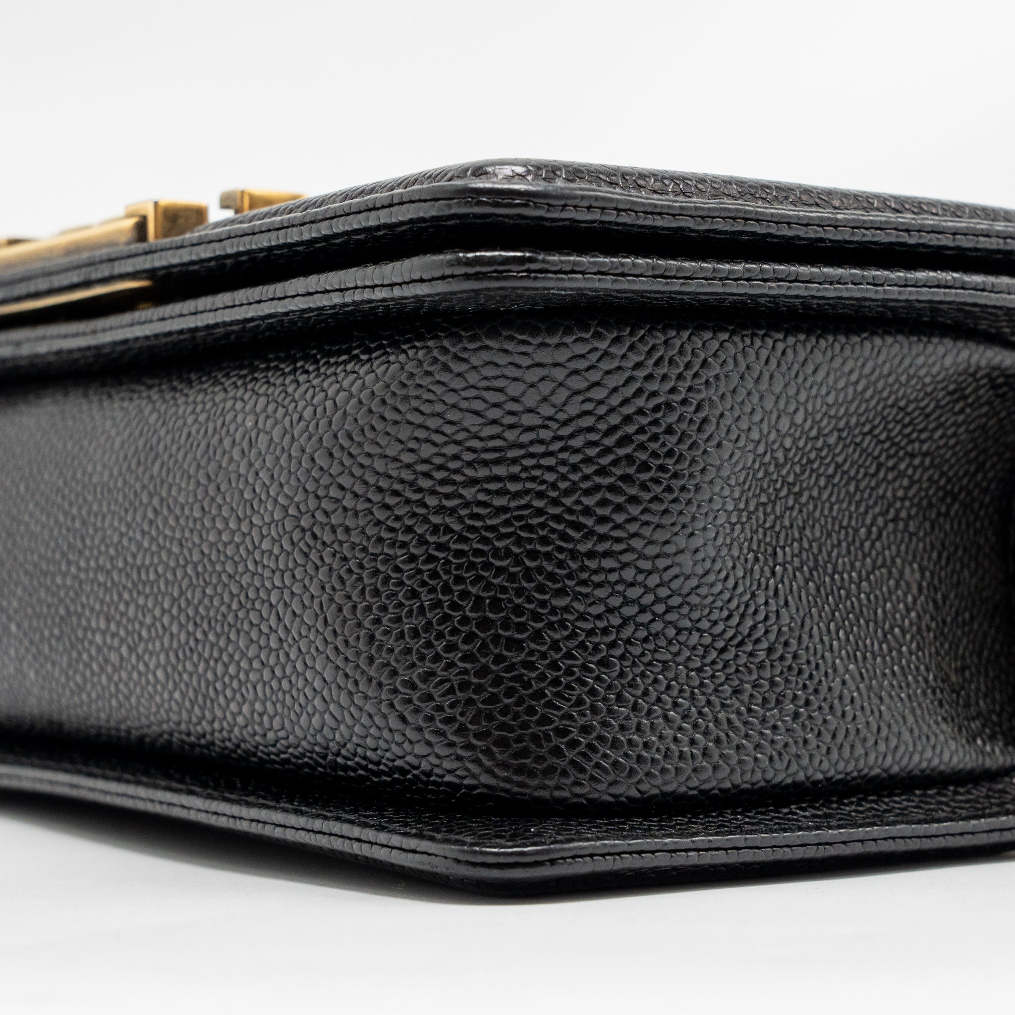 CHANEL SMALL BOY BAG GRAINED CALFSKIN BLACK GHW