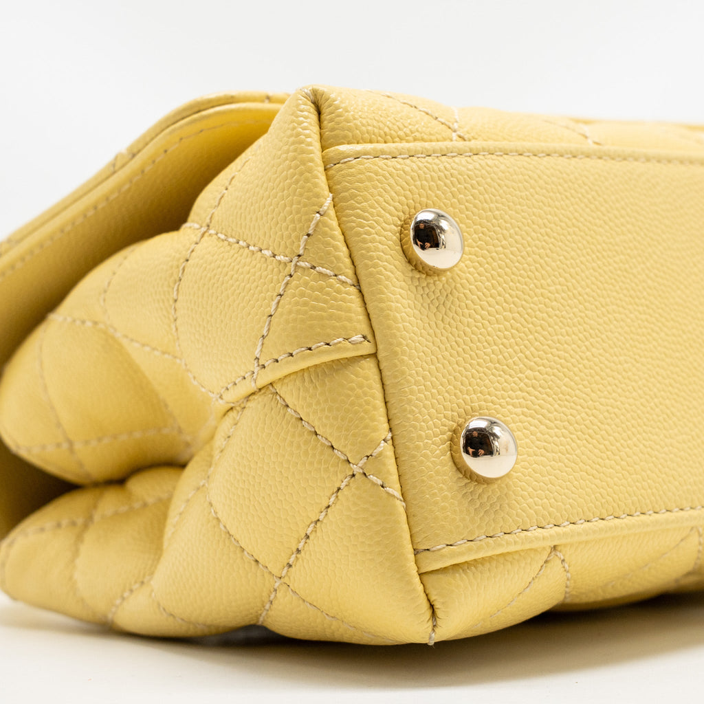 CHANEL MINI COCO HANDLE CAVIAR YELLOW LGHW (MICROCHIP)