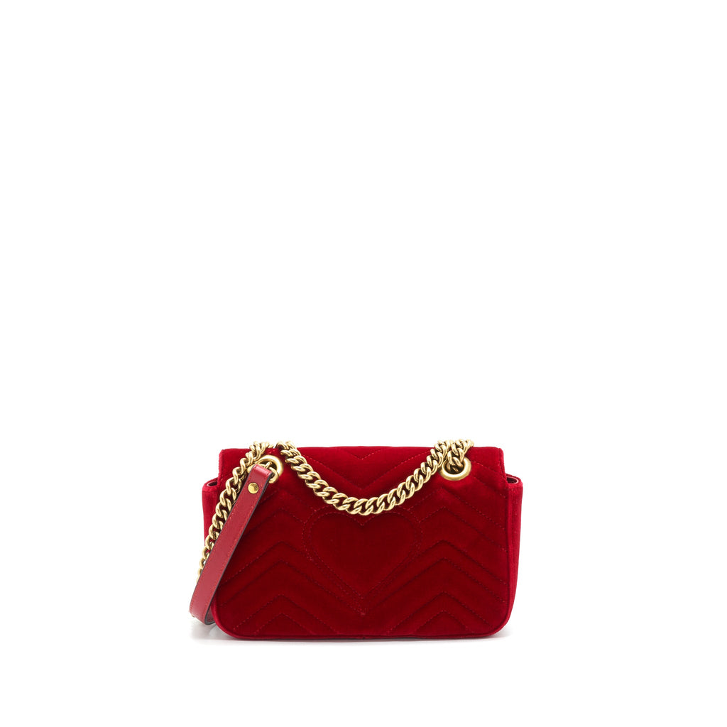 GUCCI VELVET GG MARMONT MATELASSE MINI BAG