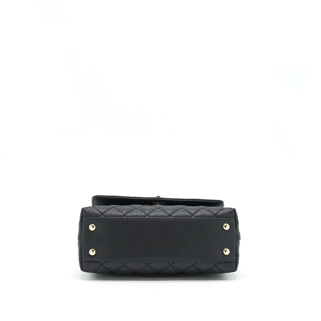 CHANEL 22P SMALL COCO HANDLE CAVIAR BLACK LGHW (MICROCHIP)