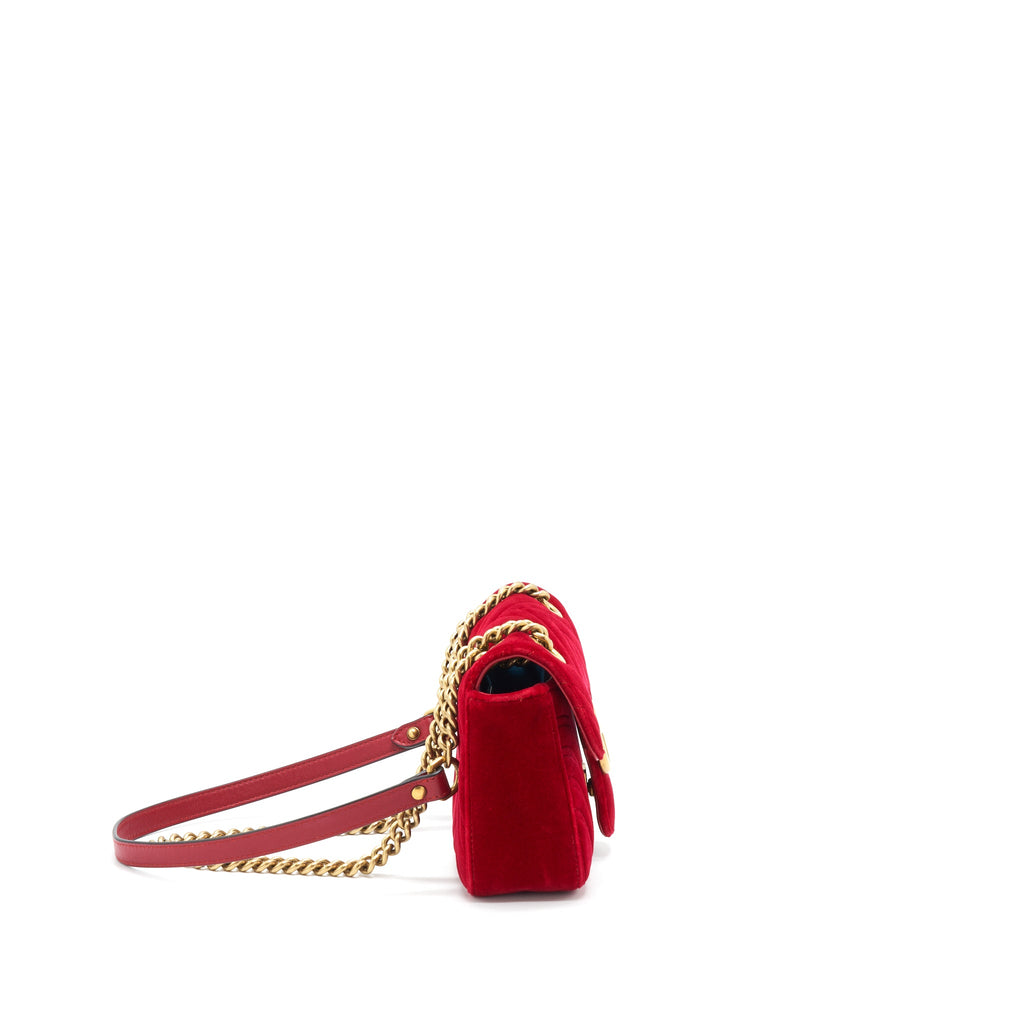 GUCCI VELVET GG MARMONT MATELASSE MINI BAG
