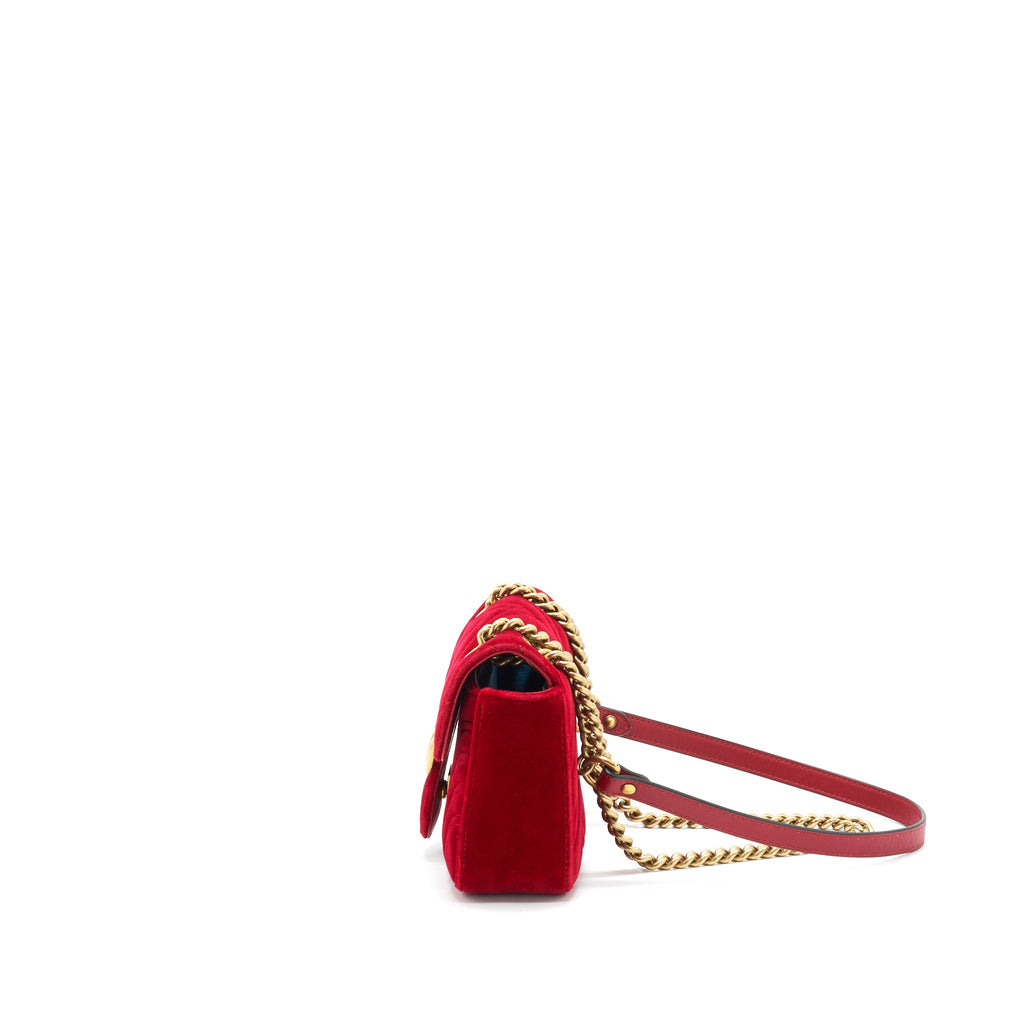 GUCCI VELVET GG MARMONT MATELASSE MINI BAG