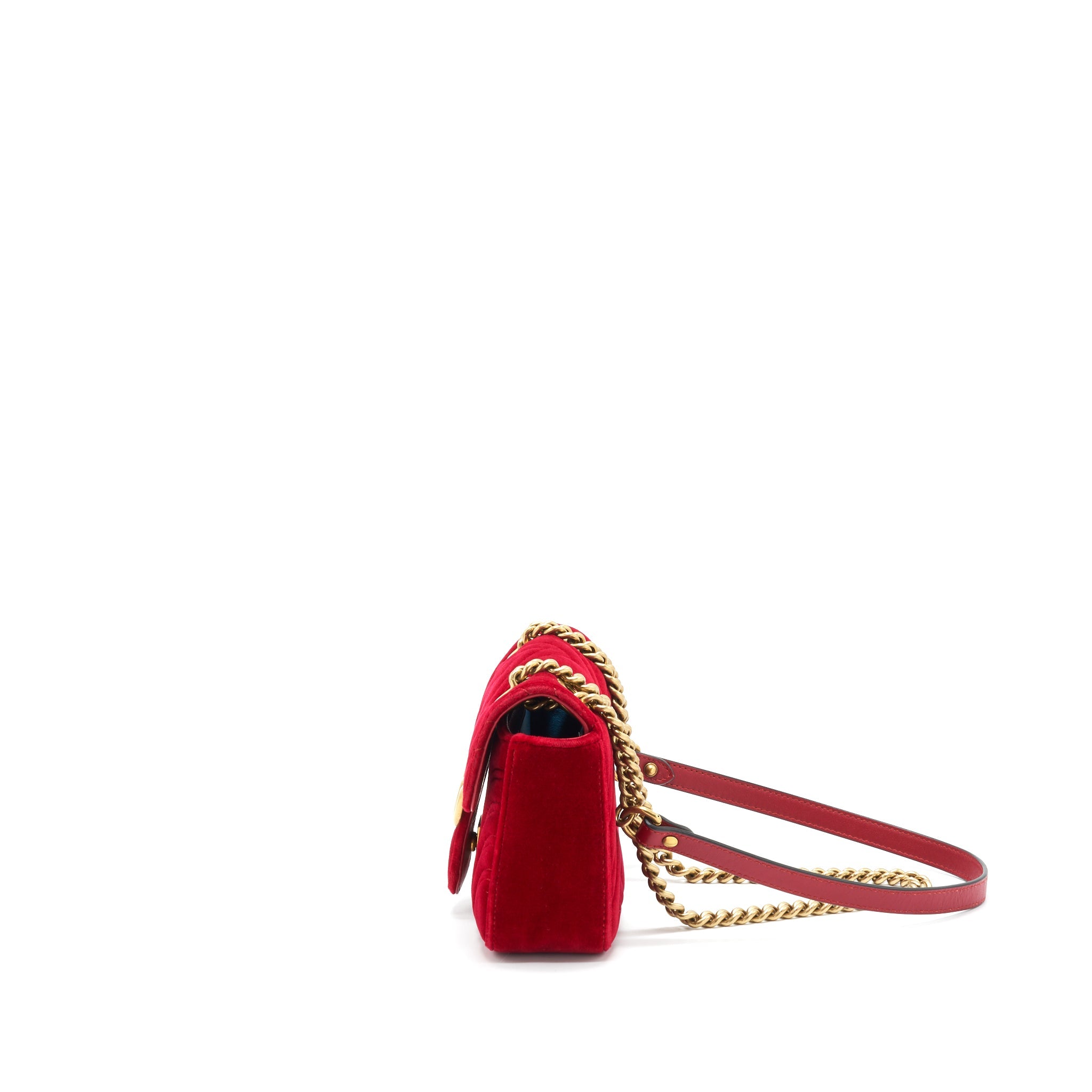 GUCCI VELVET GG MARMONT MATELASSE MINI BAG