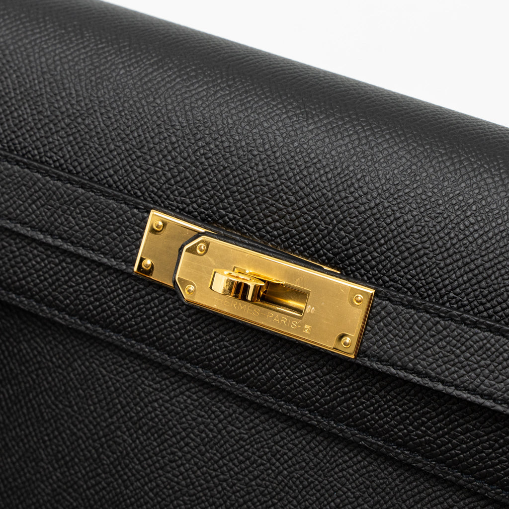HERMES POCHETTE KELLY DEPECHES 25 EPSOM BLACK GHW