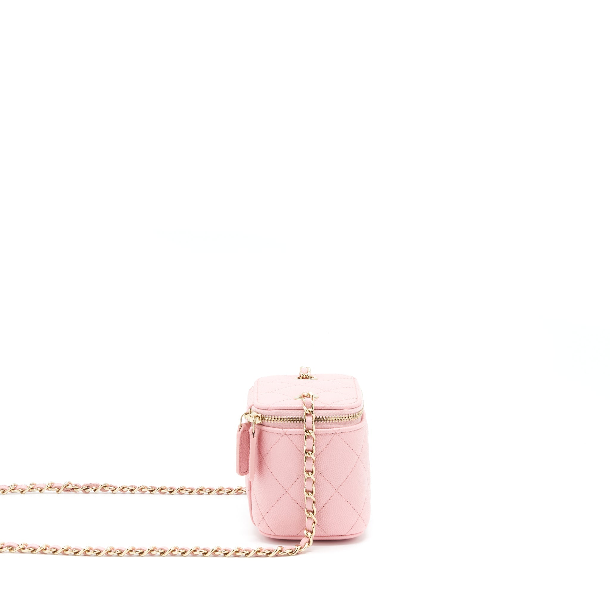 CHANEL 22C MINI VANITY WITH CHAIN CAVIAR PINK LGHW