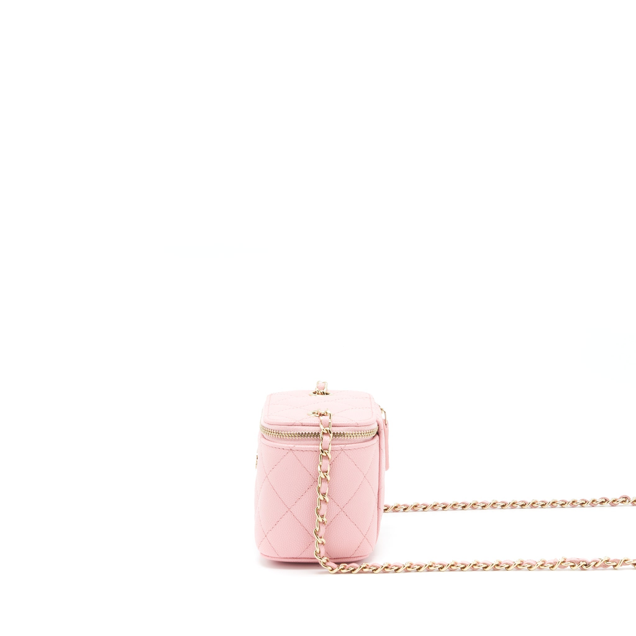CHANEL 22C MINI VANITY WITH CHAIN CAVIAR PINK LGHW