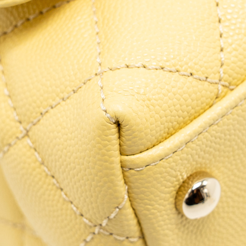 CHANEL MINI COCO HANDLE CAVIAR YELLOW LGHW (MICROCHIP)