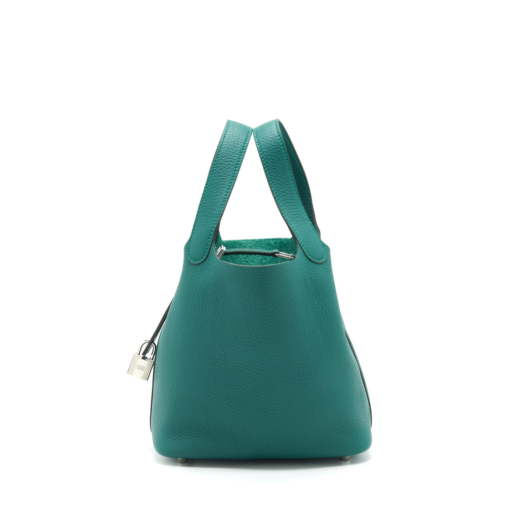 HERMES PICOTIN 18 LOCK BAG CLEMENCE Z6 MALACHITE SHW