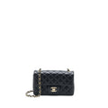CHANEL CLASSIC MINI RECTANGULAR FLAP BAG LAMBSKIN BLACK LGHW (MICROCHIP)