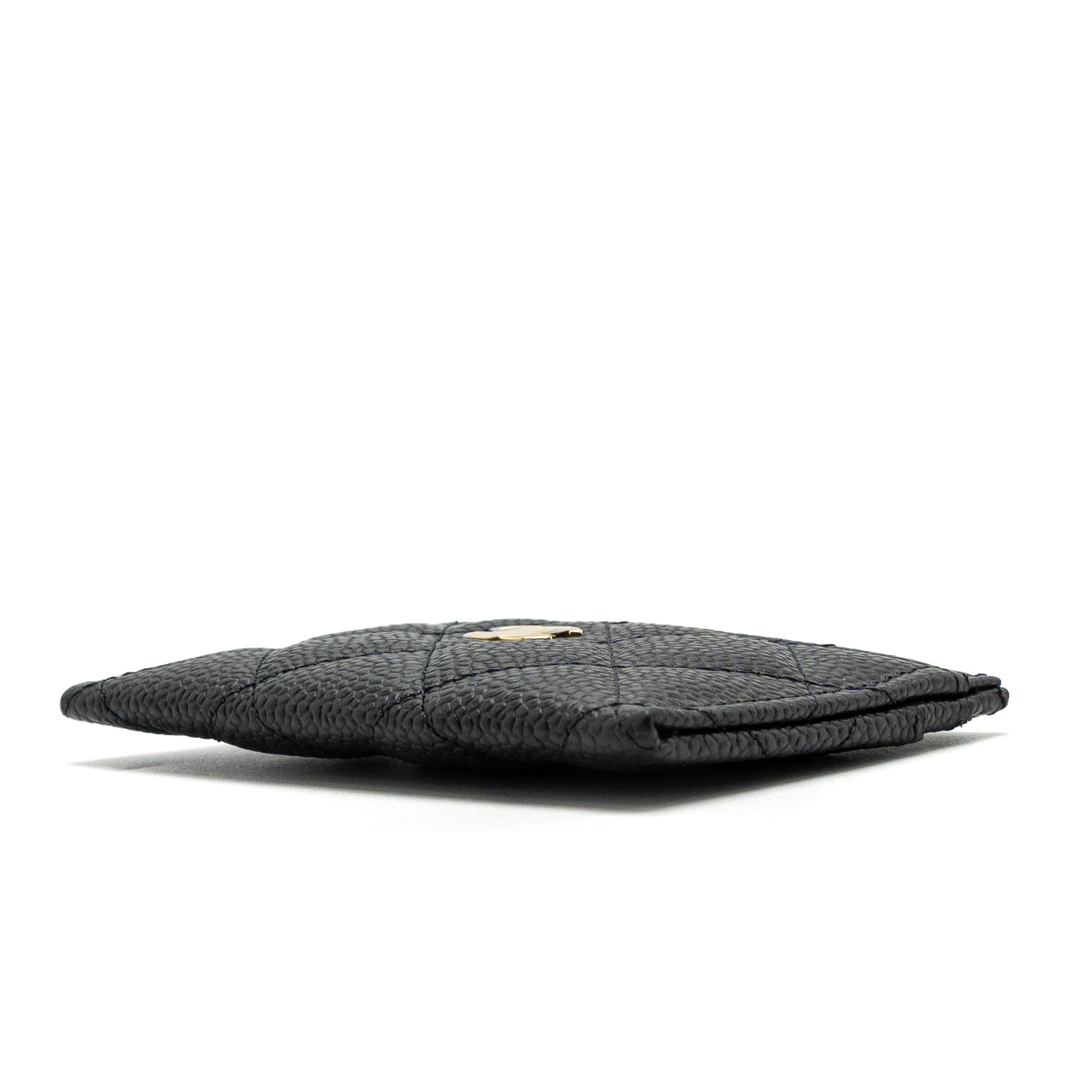 CHANEL CLASSIC CARD HOLDER CAVIAR BLACK GHW(MICROCHIP)