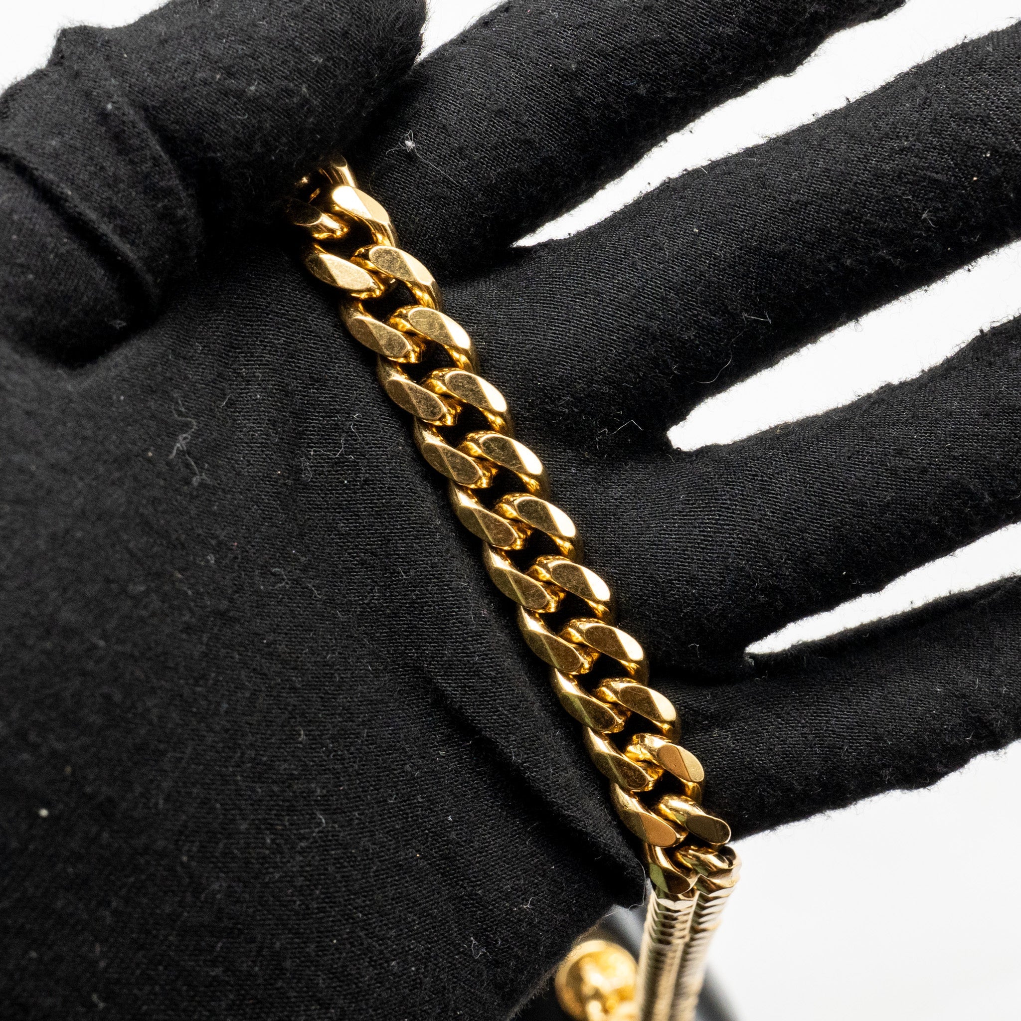 CELINE CUIR TRIOMPHE CHAIN SHOULDER BAG SHINY CALFSKIN BLACK GHW