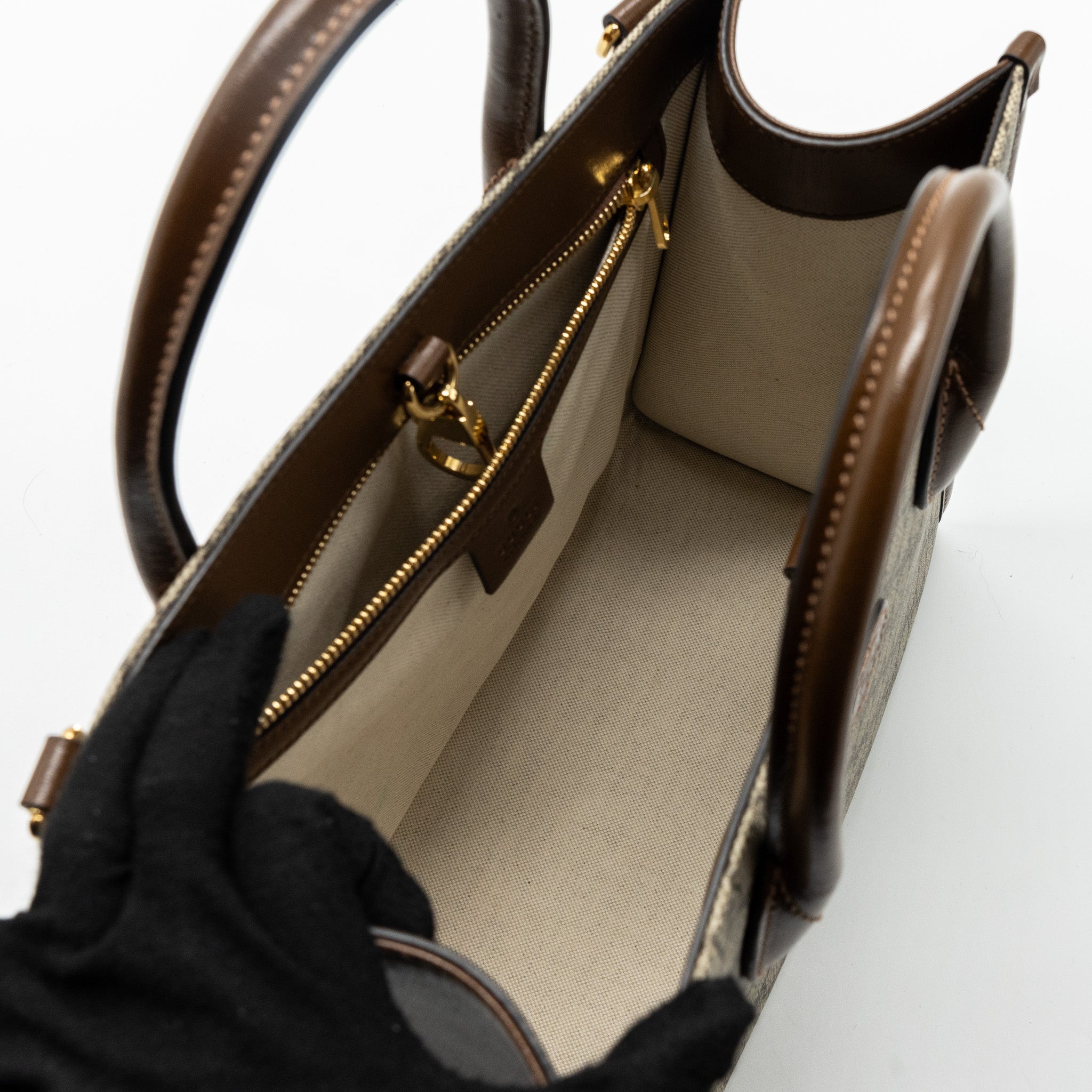 GUCCI GG SMALL TOTE BAG GG SUPREME CANVAS / BROWN GHW