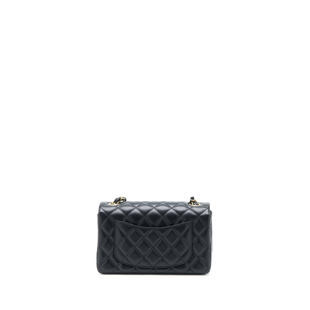 CHANEL CLASSIC MINI RECTANGULAR FLAP BAG LAMBSKIN BLACK LGHW (MICROCHIP)