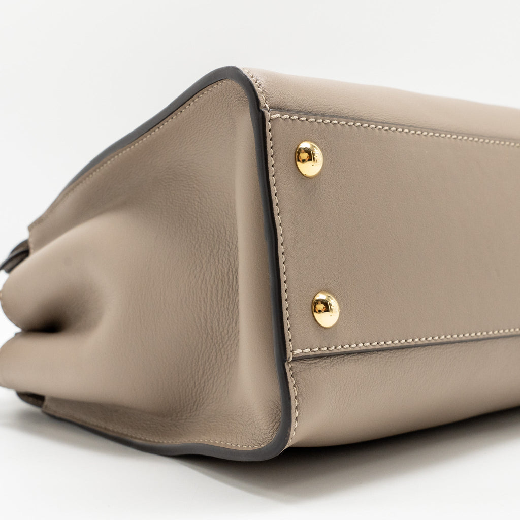 FENDI MEDIUM PEEKABOO BAG CALFSKIN BEIGE GHW