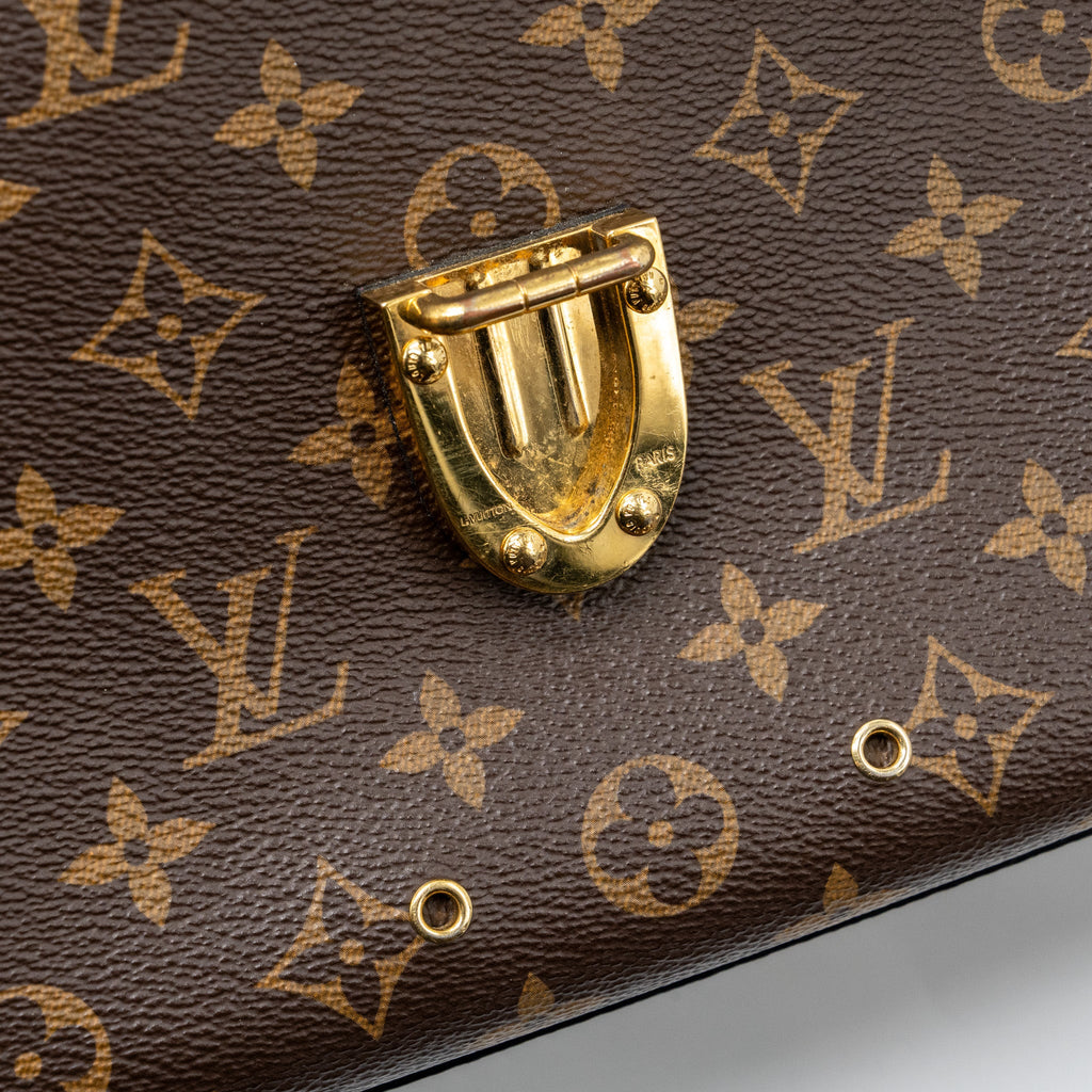 LOUIS VUITTON TOP HANDLE FLAP BAG MONOGRAM CANVAS / CALFSKIN BLACK GHW