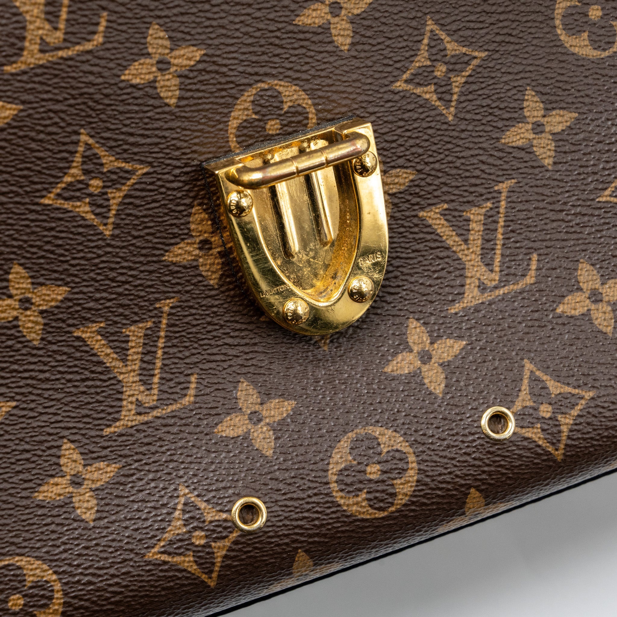LOUIS VUITTON TOP HANDLE FLAP BAG MONOGRAM CANVAS / CALFSKIN BLACK GHW