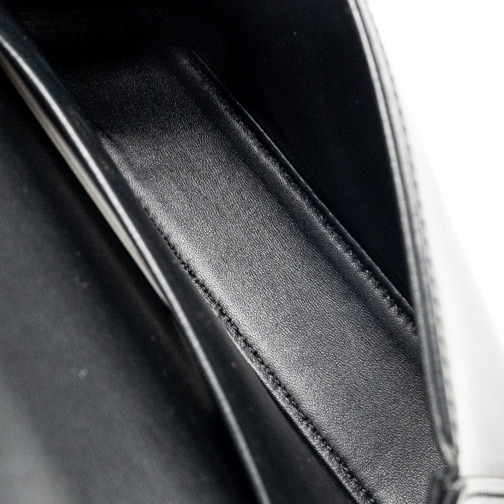 CELINE CUIR TRIOMPHE CHAIN SHOULDER BAG SHINY CALFSKIN BLACK GHW