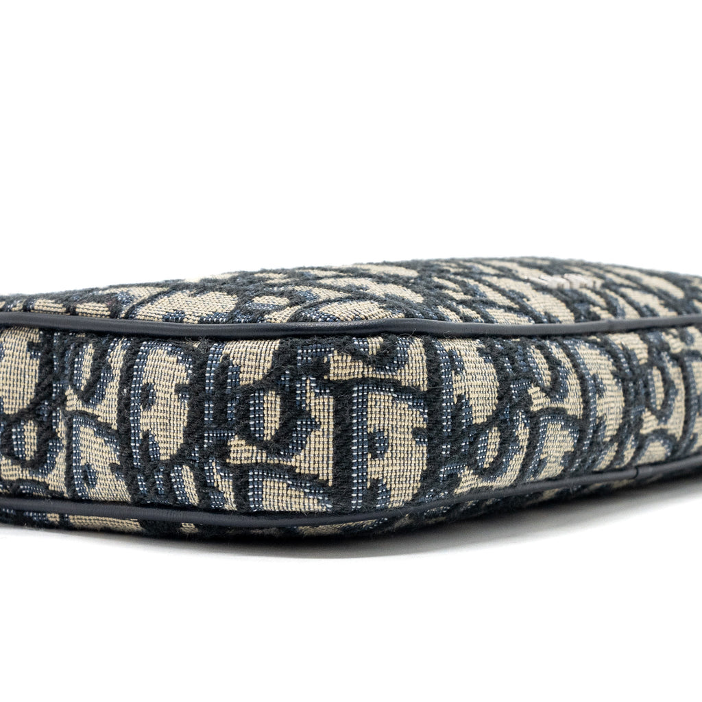 DIOR 3 IN 1 MINI ZIPPER POUCH WITH STRAP BLUE JACQUARD SHW