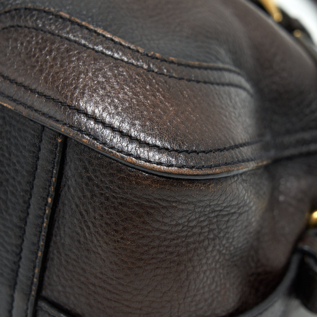 PRADA HANDLE TOTE BAG WITH STRAP IN BROWN
