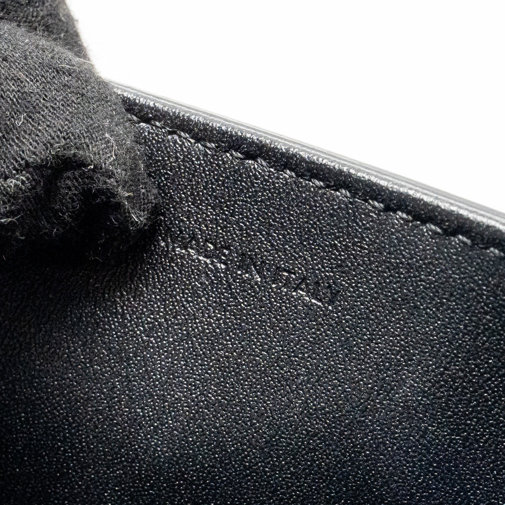 CELINE CUIR TRIOMPHE CHAIN SHOULDER BAG SHINY CALFSKIN BLACK GHW