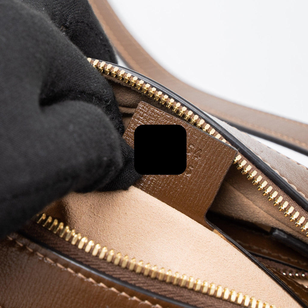 GUCCI HORSEBIT SHOULDER BAG CALFSKIN BROWN GHW