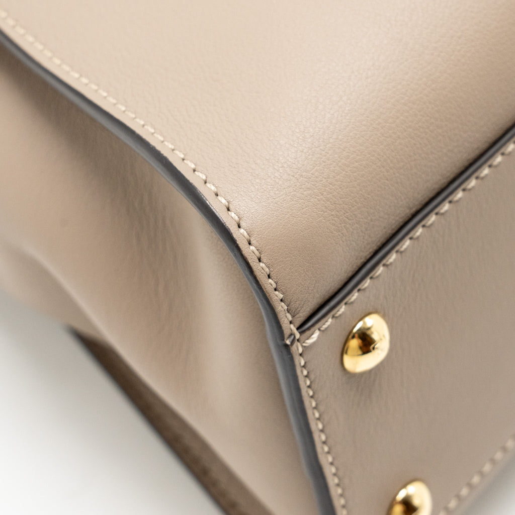 FENDI MEDIUM PEEKABOO BAG CALFSKIN BEIGE GHW
