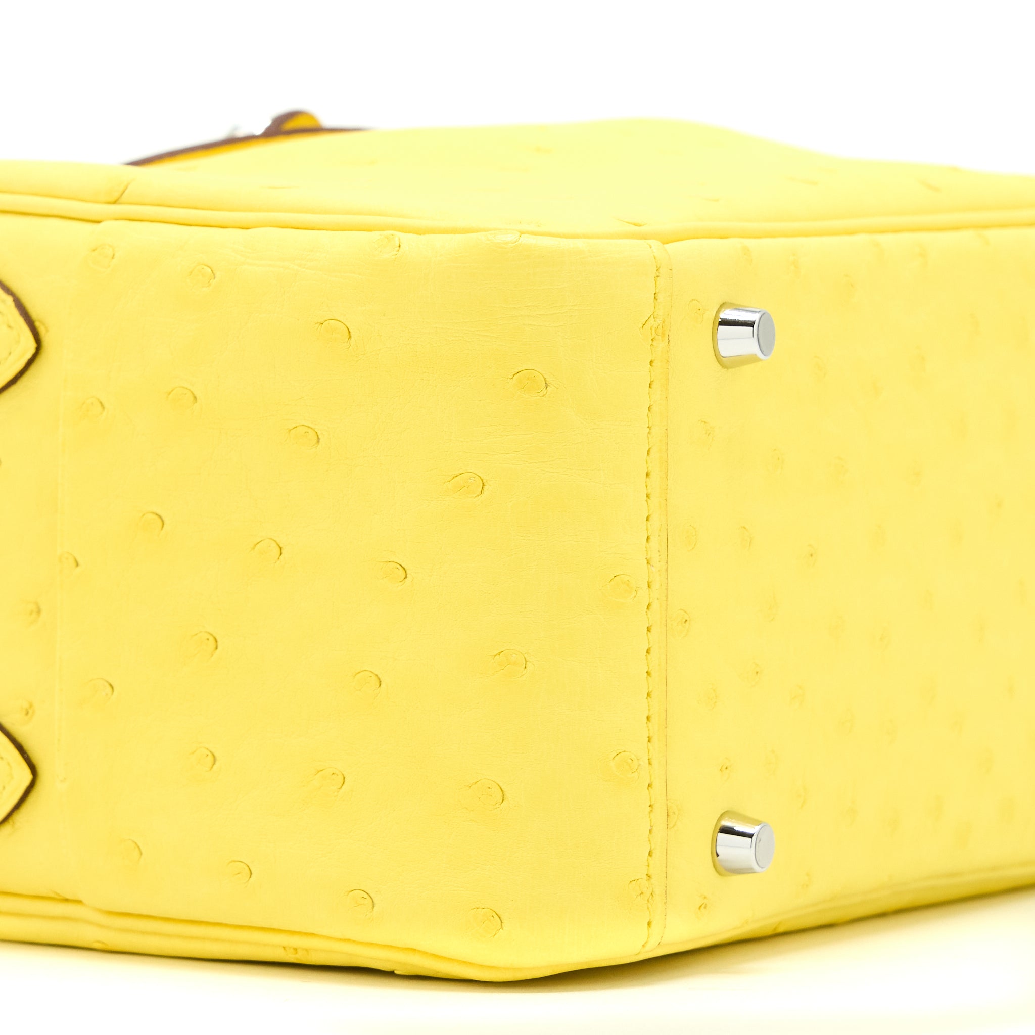 HERMES MINI LINDY OSTRICH JAUNE CITRON SHW