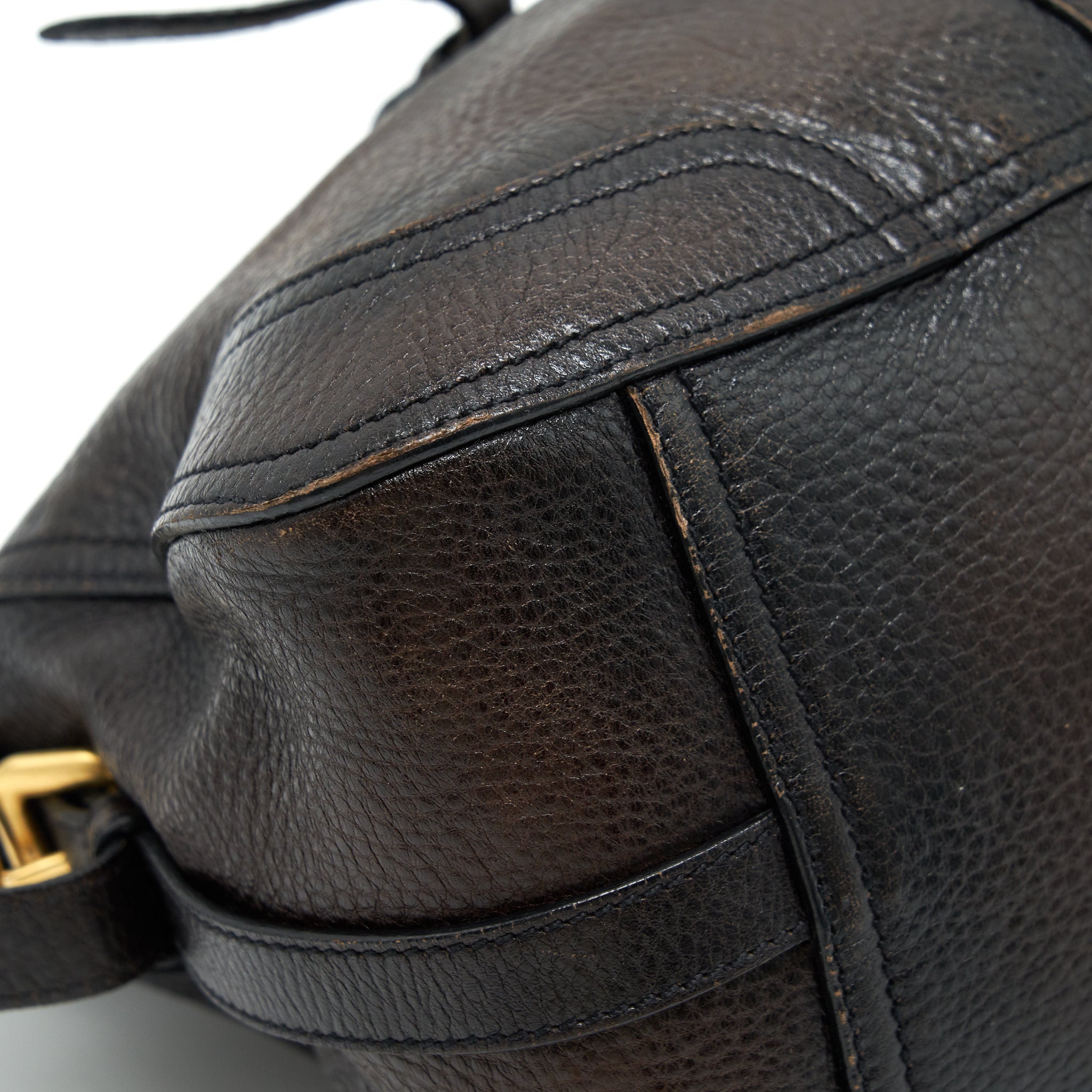 PRADA HANDLE TOTE BAG WITH STRAP IN BROWN