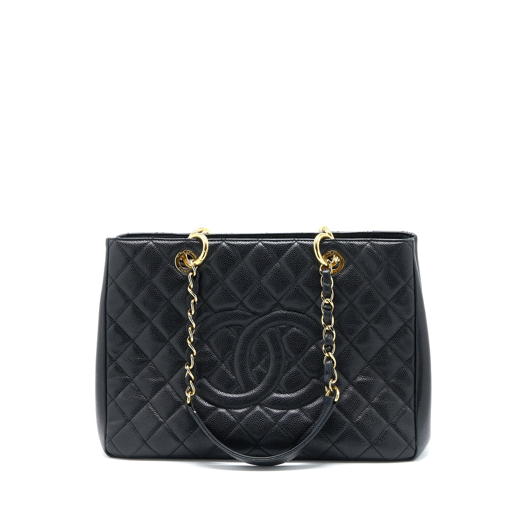 CHANEL GRAND SHOPPING TOTE BAG CAVIAR BLACK GHW