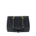 CHANEL GRAND SHOPPING TOTE BAG CAVIAR BLACK GHW