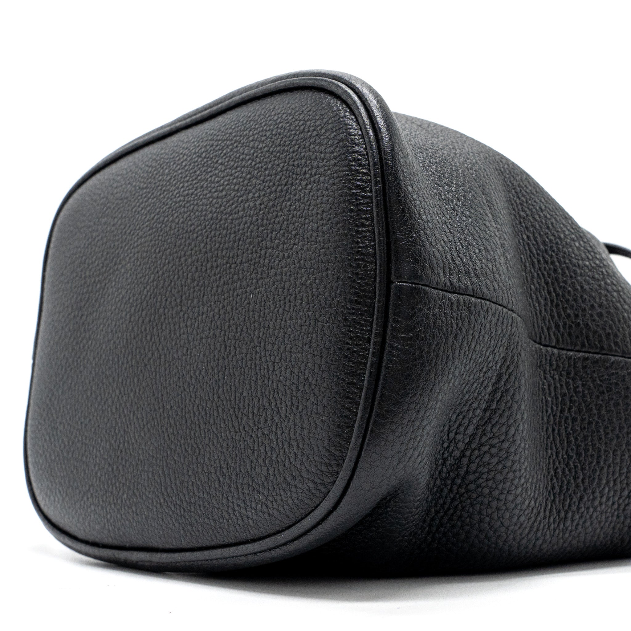 PRADA SECCHIELLO BUCKET BAG GRAINED CALFSKIN BLACK GHW