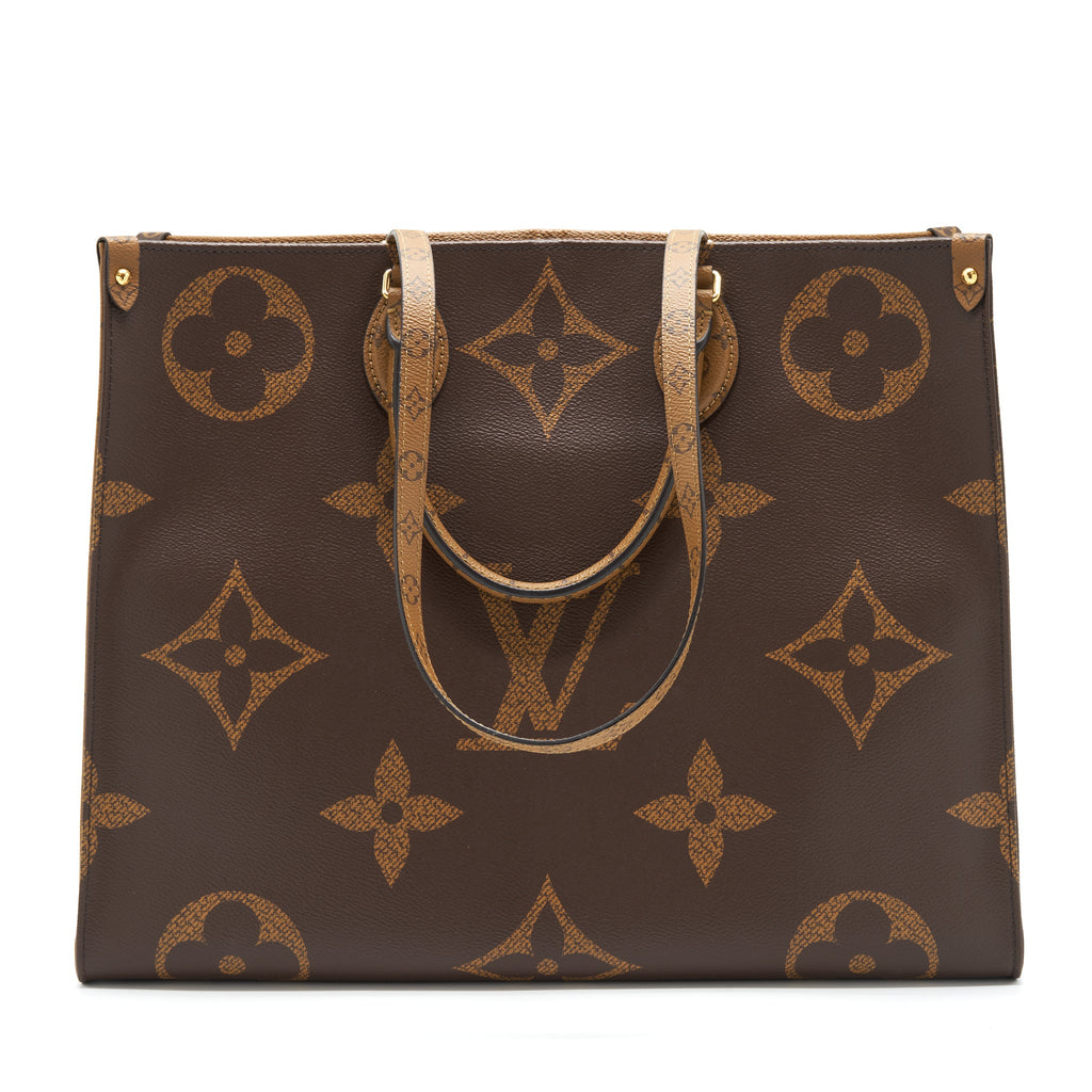 LOUIS VUITTON ON THE GO GM MONOGRAM REVERSE CANVAS GHW