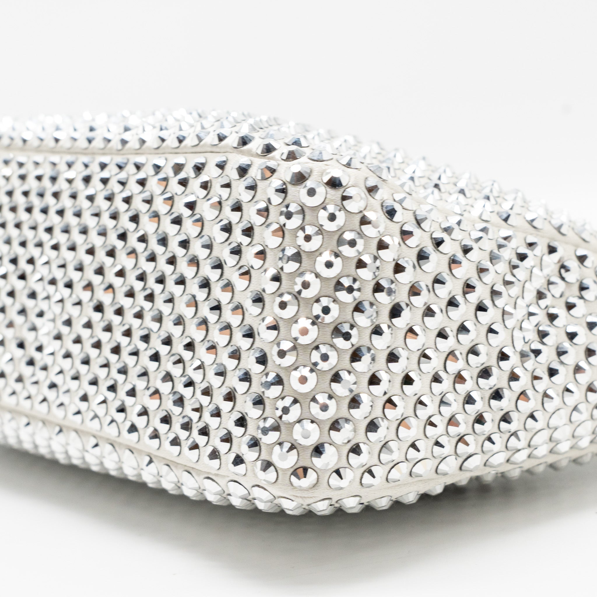 PRADA RE-EDITION SATIN CRYSTAL MINI BAG SILVER SHW