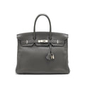 HERMES BIRKIN 35  DARK GREY SHW