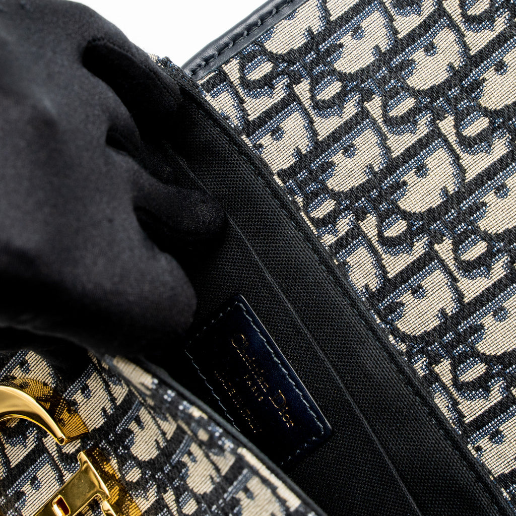 DIOR 30 MONTAIGNE BOX BAG BLUE DIOR OBLIQUE JACQUARD GHW