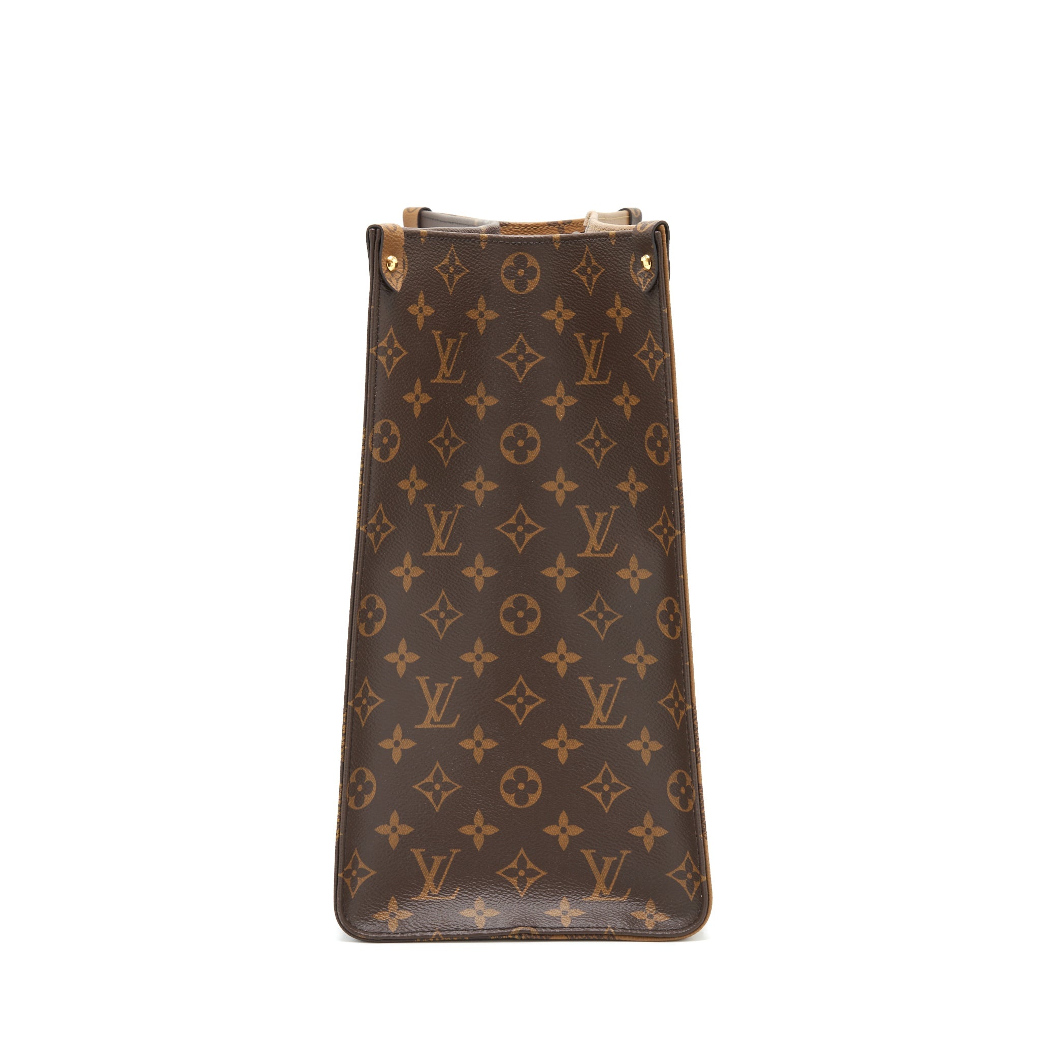 LOUIS VUITTON ON THE GO GM MONOGRAM REVERSE CANVAS GHW