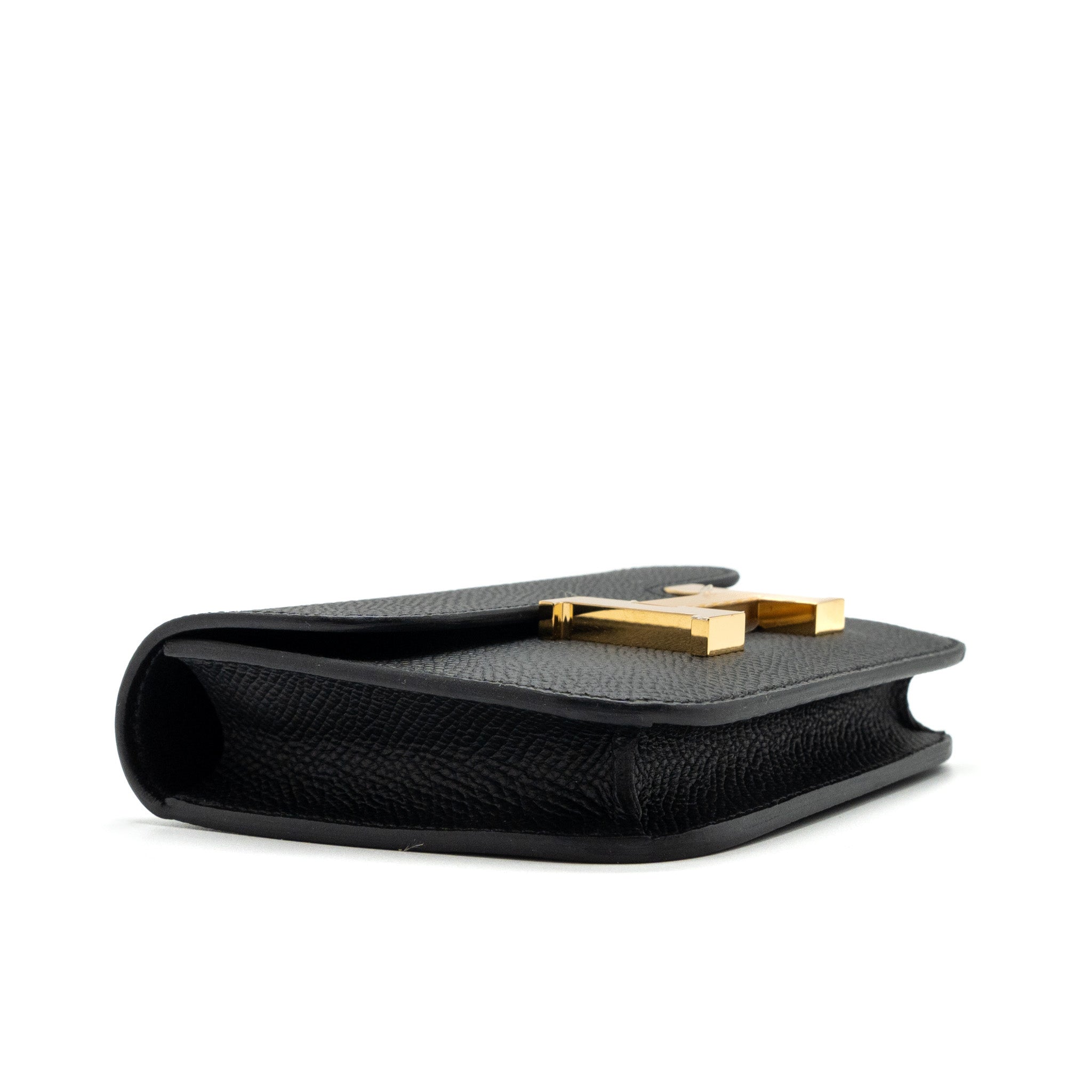 HERMES CONSTANCE SLIM WALLET EPSOM BLACK GHW