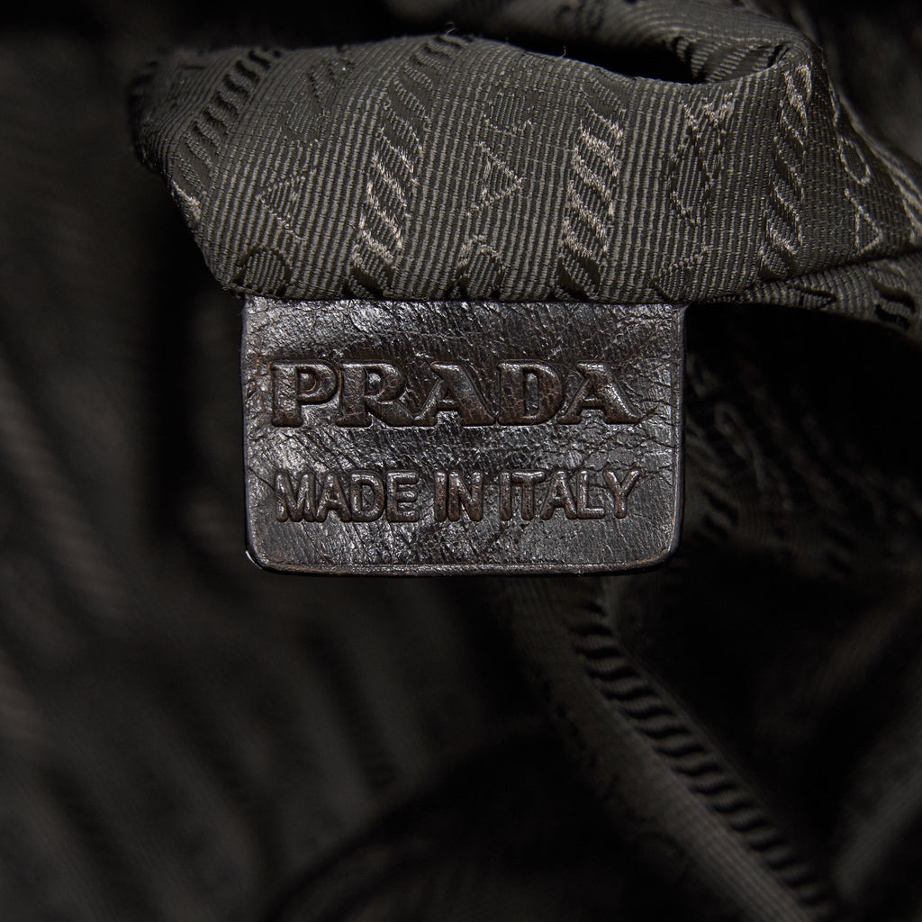 PRADA HANDLE TOTE BAG WITH STRAP IN BROWN