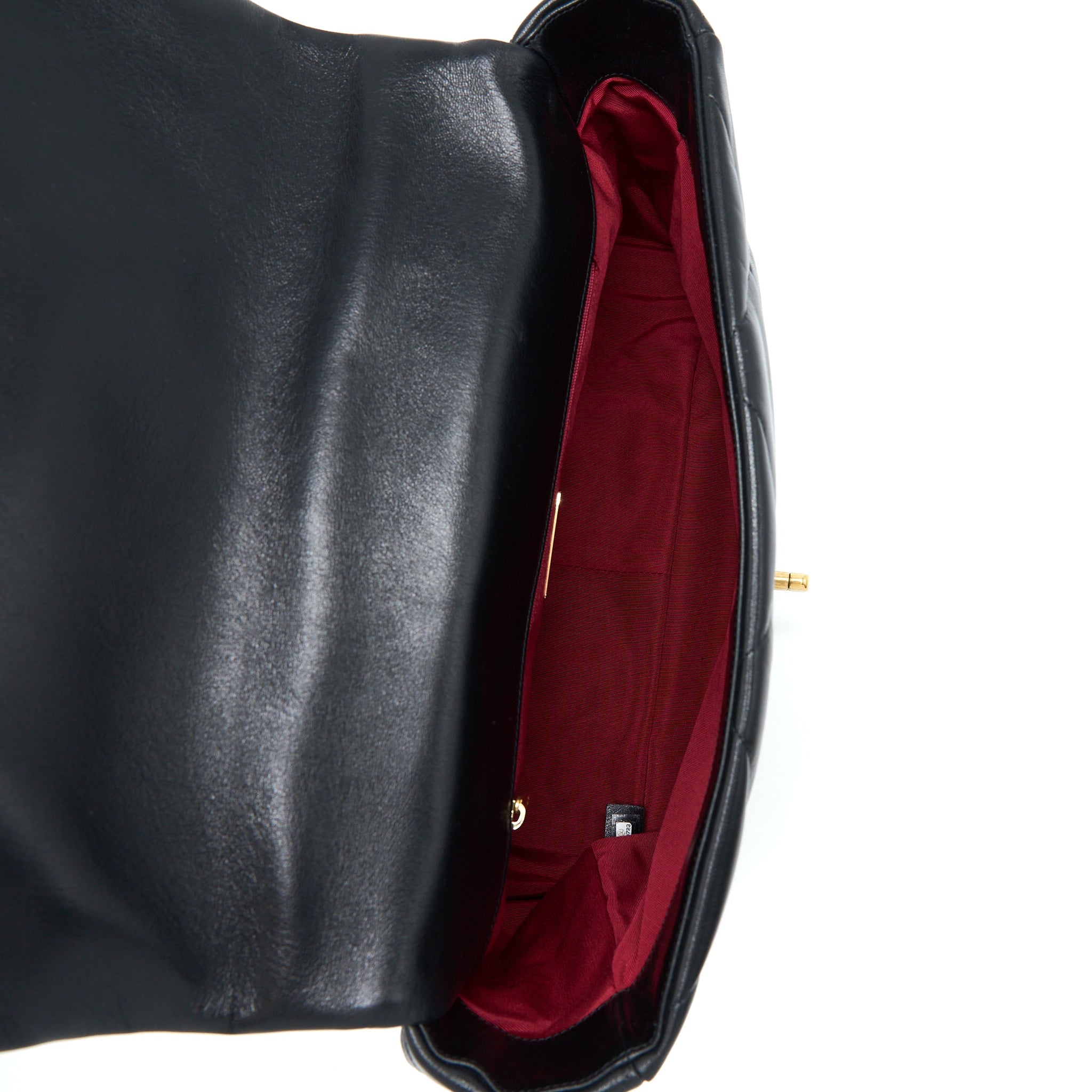 CHANEL MAXI 19 BAG GOATSKIN BLACK MULTICOLOUR HARDWARE