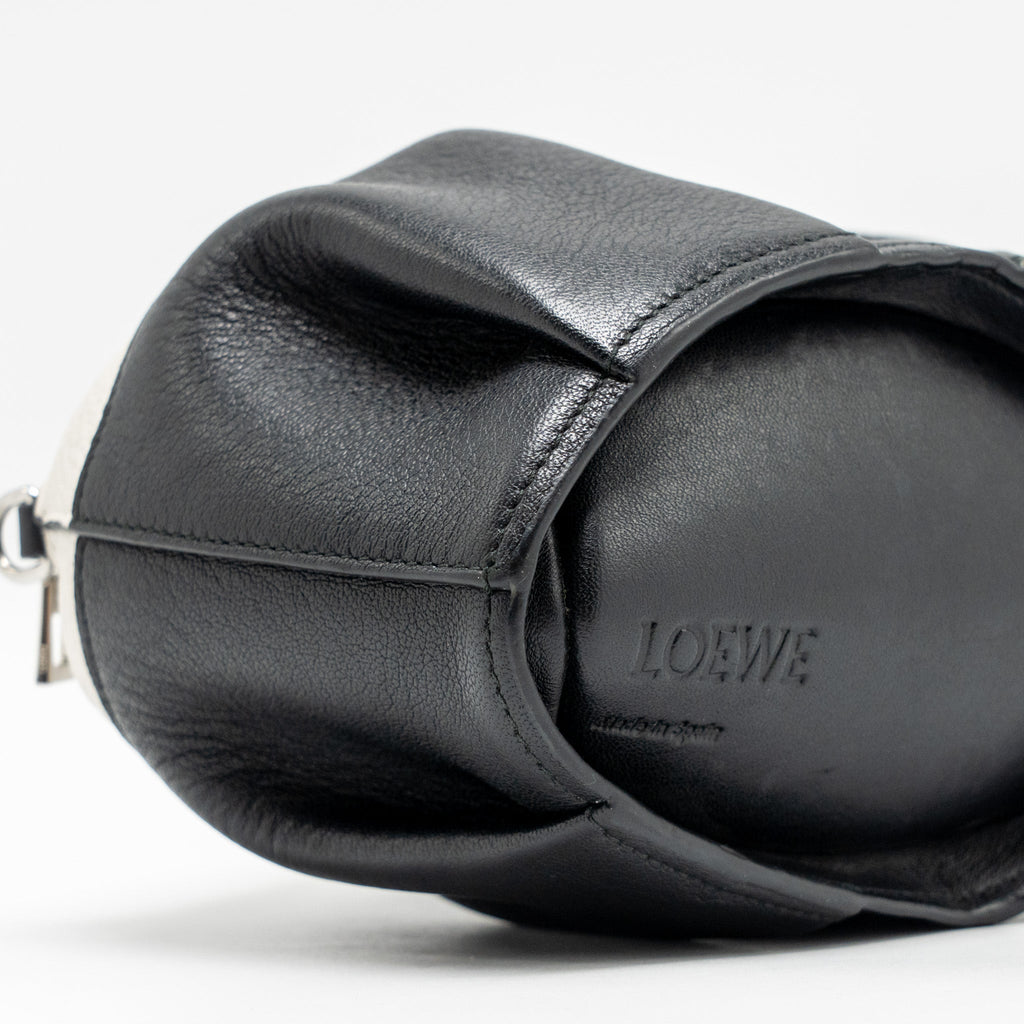 LOEWE PANDA MINI CROSSBODY BAG LEATHER BLACK/WHITE SHW