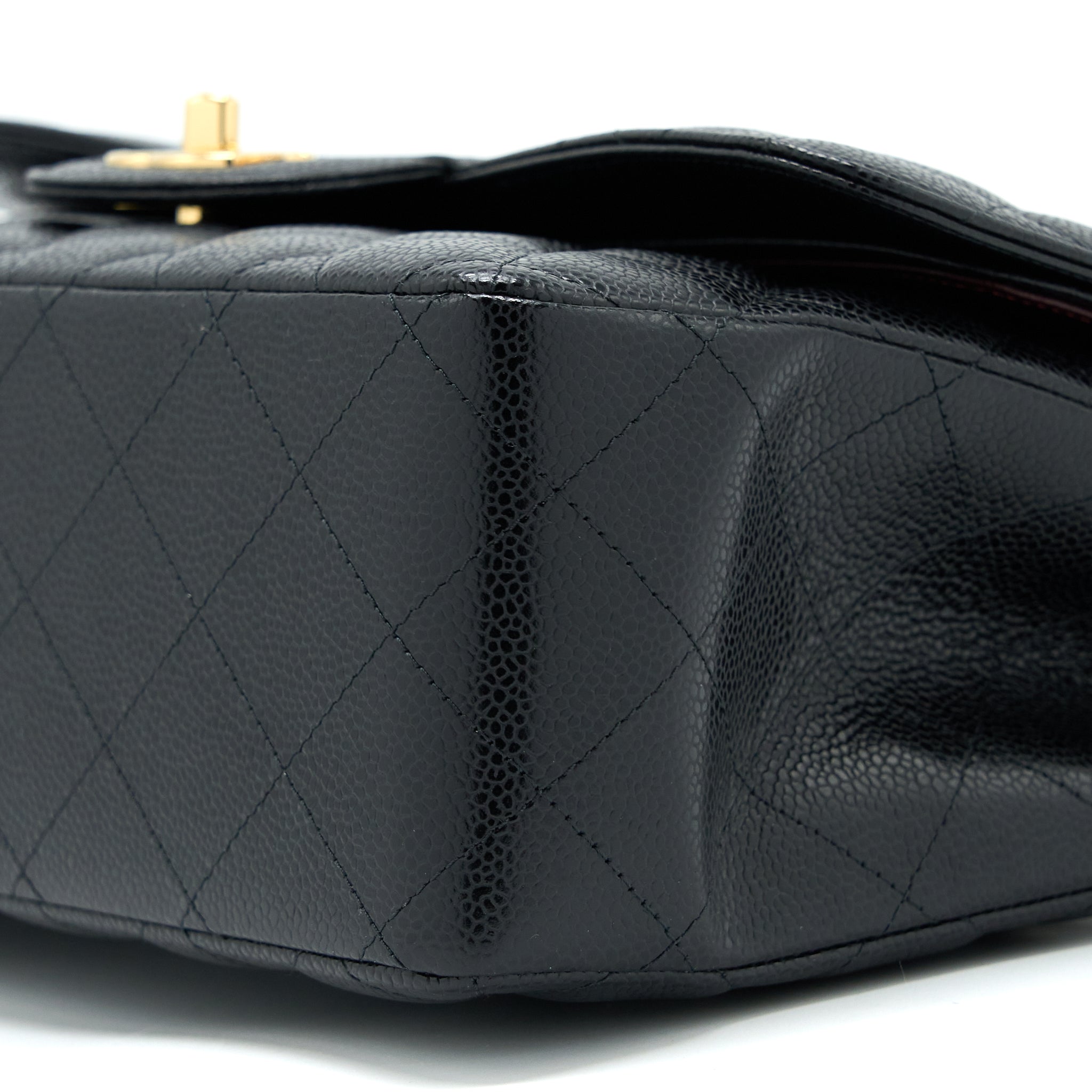 CHANEL CLASSIC JUMBO DOUBLE FLAP CAVIAR BLACK GHW (MICROCHIP)